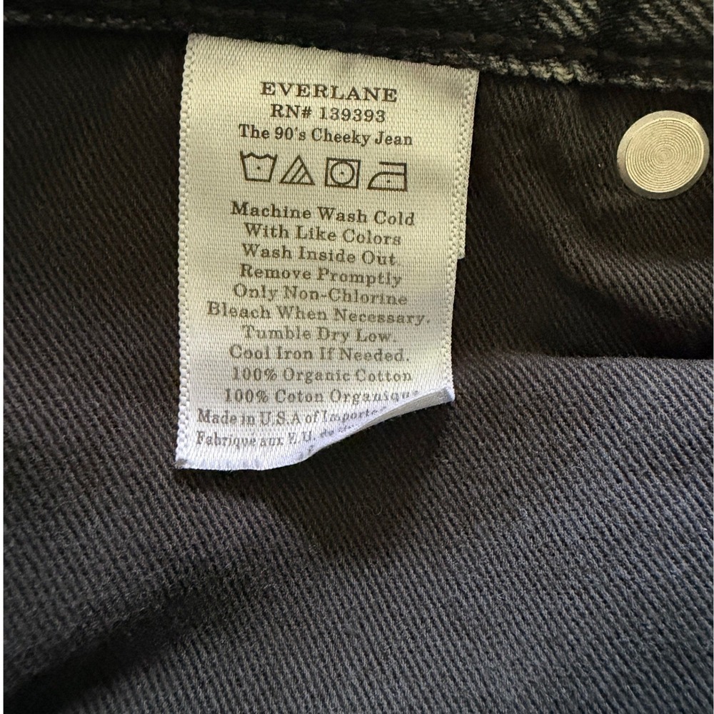Everlane Jeans The 90s Cheeky Organic Cotton High Rise Washed Black 26 Regular - Picture 7 of 8
